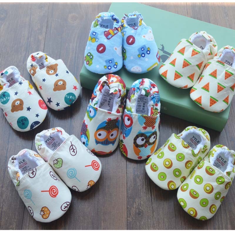 Foreign Trade Soft Bottom, Pure Cotton Cartoon Can Not Drop Baby Shoes, 0-1 Year Old Indoor Toddler Shoes, Spring And Autumn Men And Women Bao Baoxie