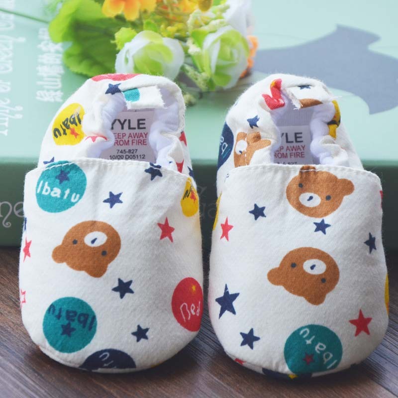 Foreign Trade Soft Bottom, Pure Cotton Cartoon Can Not Drop Baby Shoes, 0-1 Year Old Indoor Toddler Shoes, Spring And Autumn Men And Women Bao Baoxie